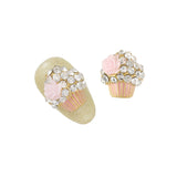 3D Nail Art Charm Jewelry Cupcake Pink Gold