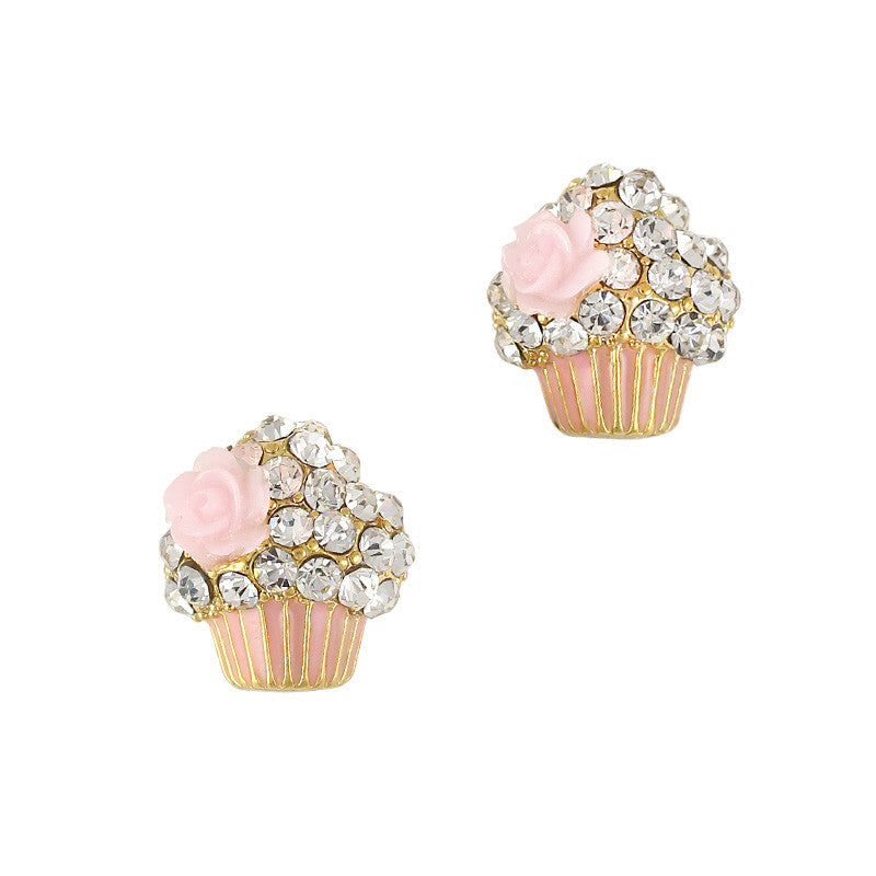 Cupcake / Large / Gold 3D Nail Art Charm Jewelry Cupcake Pink Gold