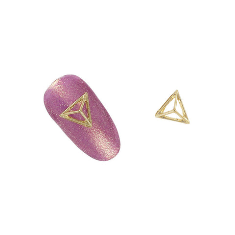 3D Nail Art Charm Jewelry Pyramid Frame / Gold