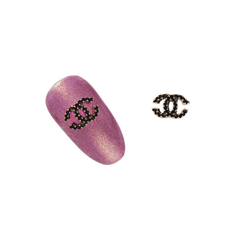 3D Nail Art Charm Jewelry Studded Coco Charme / Gold / Black