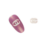 3D Nail Art Charm Jewelry Studded Coco Charme / Gold / White