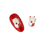 Nail Charm Jewelry / Beckoning Cat / Maneki-neko / Gold