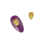 Nail Art Charm Jewelry 3D Skull Gold