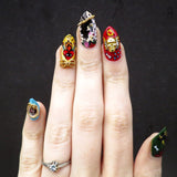 Nail Art Charm Jewelry 3D Skull Gold