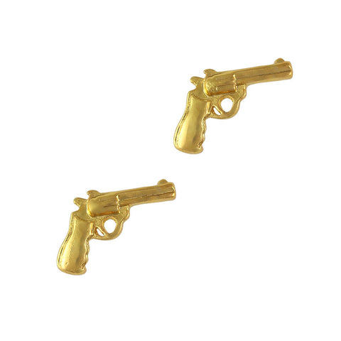 Nail Art Charm Jewelry 3D Pistol Gold