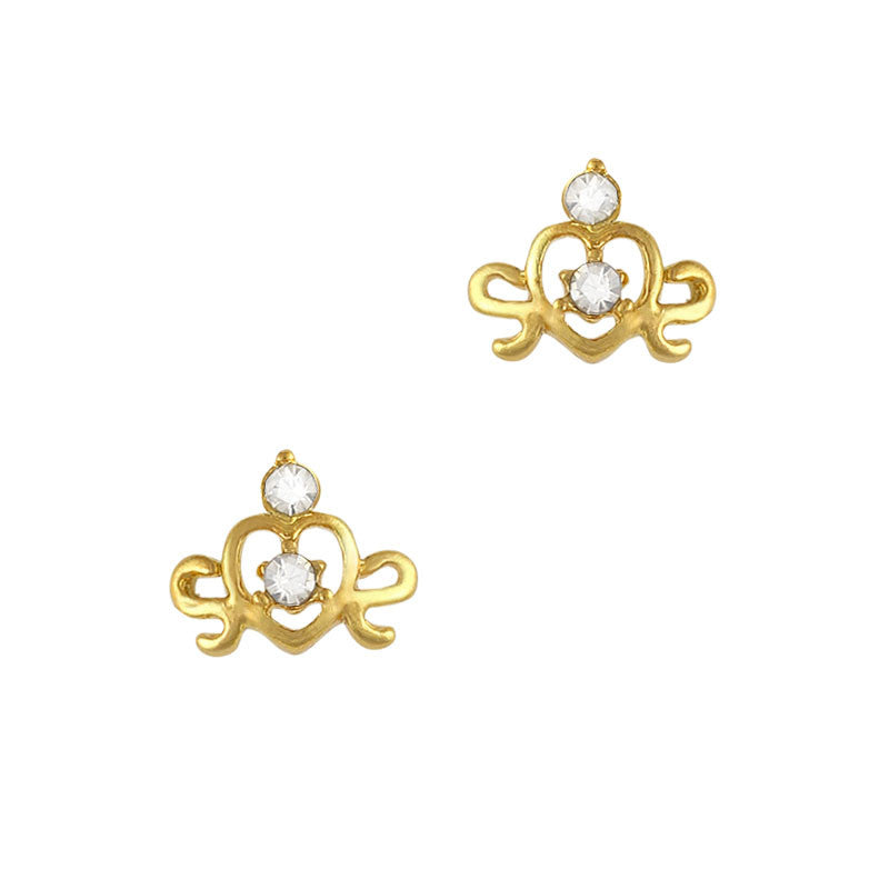 Snow's Heart / Gold Nail Art Charm Jewelry 3D Snow