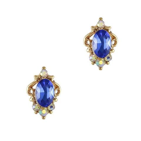 Vintage Gem Brooch / Sapphire Nail Art Charms