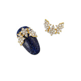 Nail Charm Jewelry 3D Ornate Crystal Wings Gold