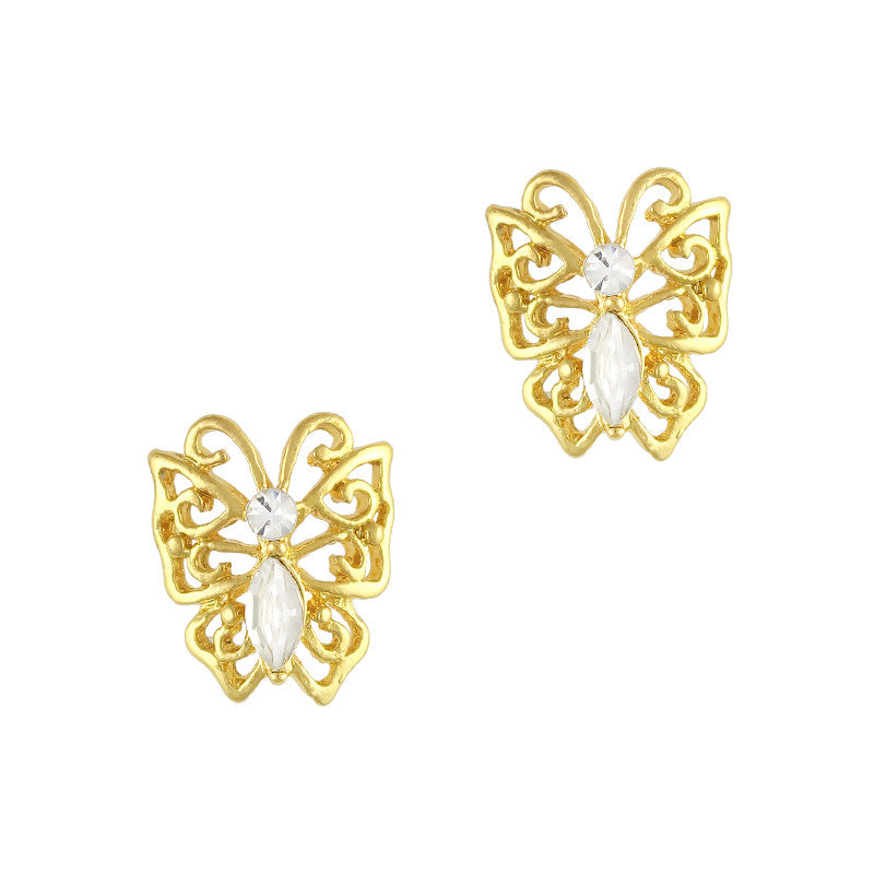 Vintage Diamond Butterfly / Gold Diamond Butterfly Charme / Gold