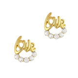 Nail Art Charm Gold Love Ringlet Rhinestone Crystal Jewelry