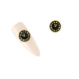 Nail Art Charm Black Clock Rhinestone Crystal Jewelry