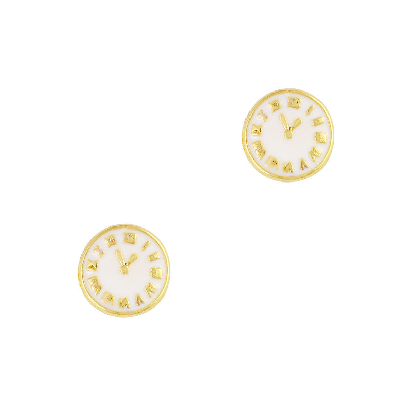 Clock / White Nail Art Charm White Clock Rhinestone Crystal Jewelry