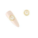 Nail Art Charm White Clock Rhinestone Crystal Jewelry