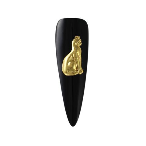 Gods of Egypt Bastet GoldNail Art Supply Charm Jewelry 3D Decor