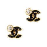 Camellia Coco Gold Black Nail Charm Jewelry 3D