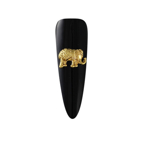 Ganesha Gold Nail Charm Jewelry 3D 