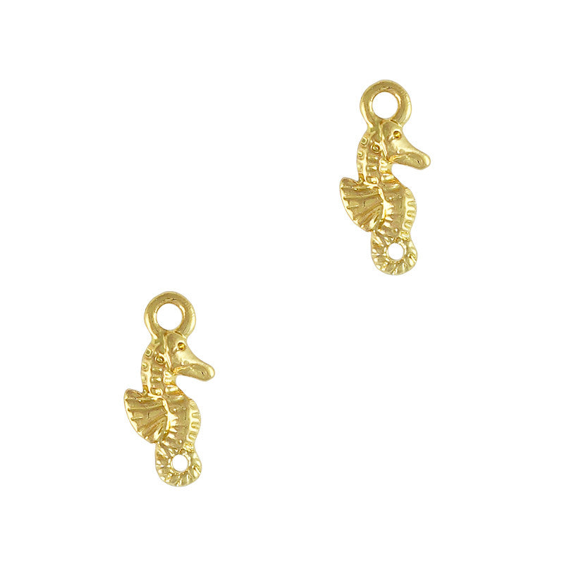 Seahorse Dangle Gold Spring Nail Art