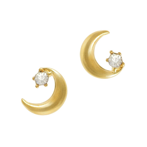 Starry Crescent Moon Diamond Charm Nail Decoration