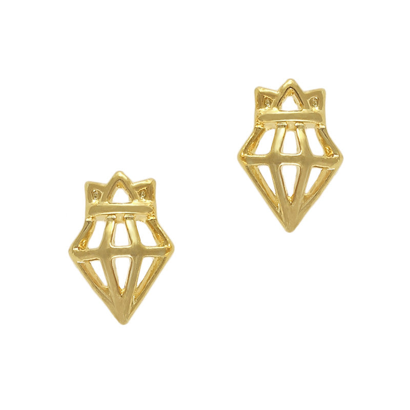 Crowned Diamond / Gold Cute Nail Charm Gold Crown Diamond Bling