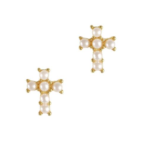 Gold Pearl Cross Nail Art Supply Pretty