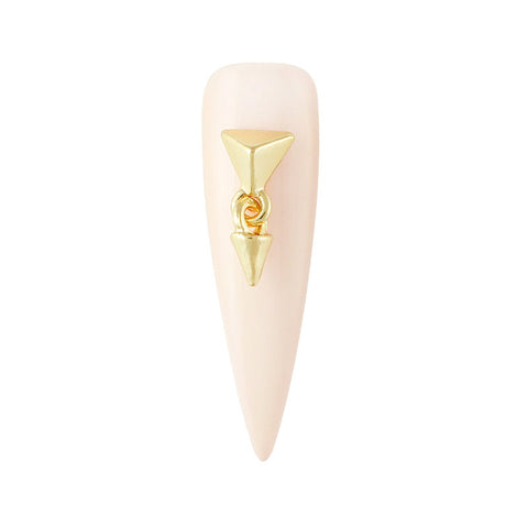 Fashion Gold Pyramid Stud Dangle Nail Art Supply Cool Charm