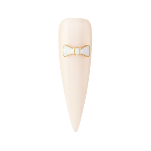 Nail Charm Dainty Bow Tie / White