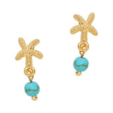 Starfish Turquoise Bead Dangle Gold Nail Charm