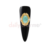 Art Deco Oval Turquoise Gem / Gold