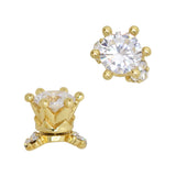 3D Nail Art Charm Jewelry Crystal Crown / Fidget Charm / Gold / Clear