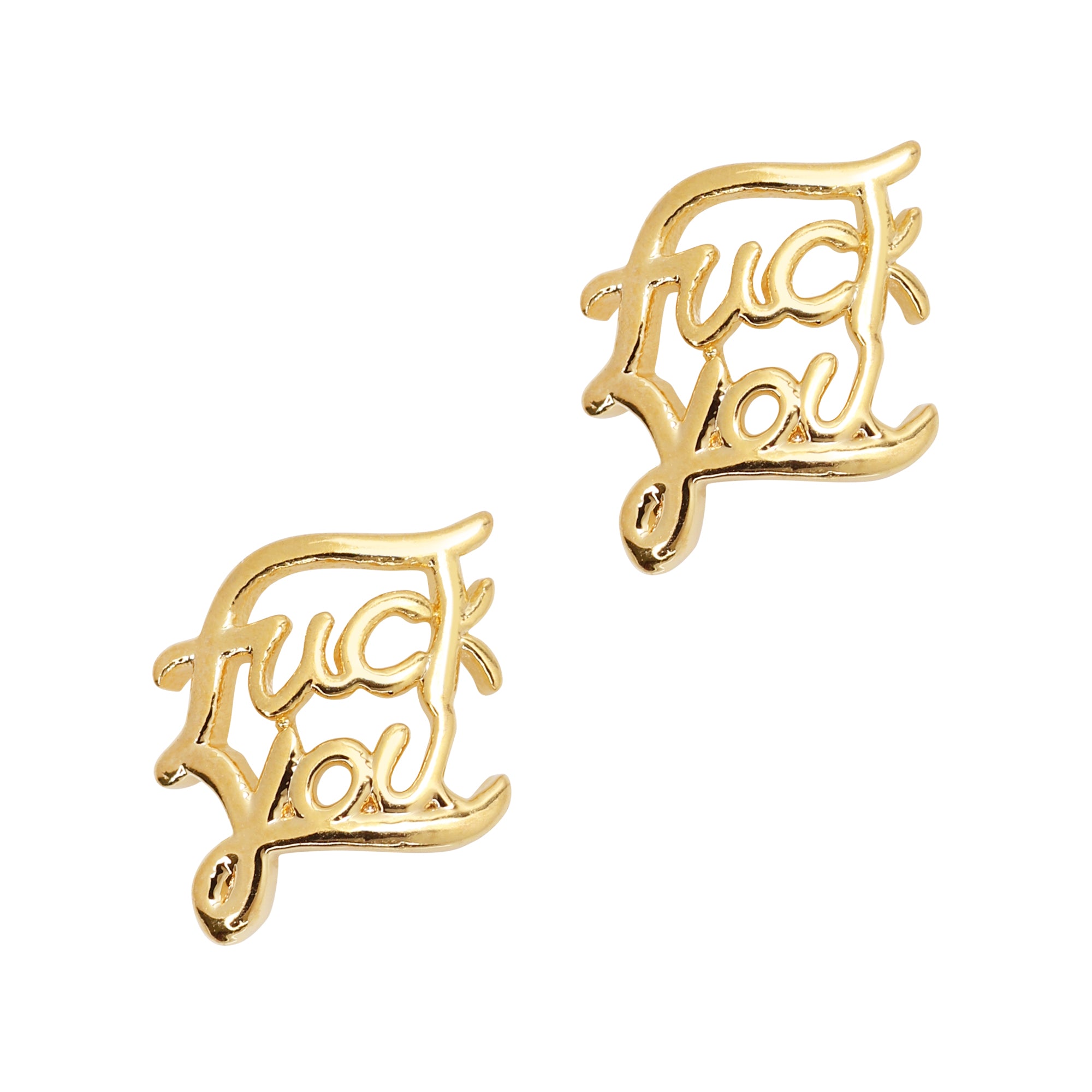 Retro Charms / F^ck You / Gold Retro Charms / F^ck You F U Nail Jewelry Text Message 2022 GenZ Trend Design Gold