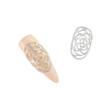 3D Nail Art Jewelry Charm - Ornate Rose Armor / Silver