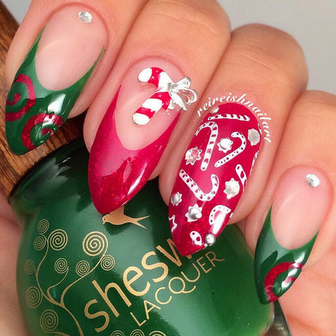 Nail Charm 3D Art Jewelry Christmas Holiday Candy Cane