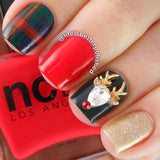 Rudolph The Reindeer / Swarovski Charm 3D Nail Art Christmas Holiday