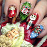 Christmas Nail Art Charm Santa Claus Rhinestone Crystal Jewelry 