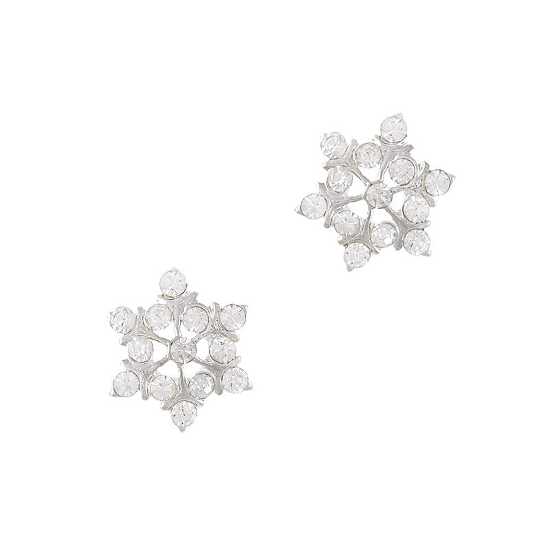 Snowflake No.2 / Silver Christmas Nail Art Charm Silver Snowflake Rhinestone Crystal Jewelry