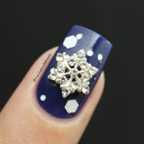 Christmas Nail Art Charm Silver Snowflake Rhinestone Crystal Jewelry