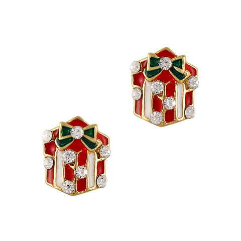 Christmas Nail Art Charm Festive Gift Box Rhinestone Crystal Jewelry