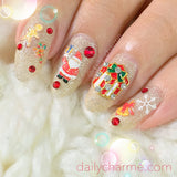 Christmas Nail Art Charm Festive Gift Box Rhinestone Crystal Jewelry