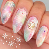 Christmas Nail Art Charm Mini Snowflake Gold Rhinestone Crystal Jewelry