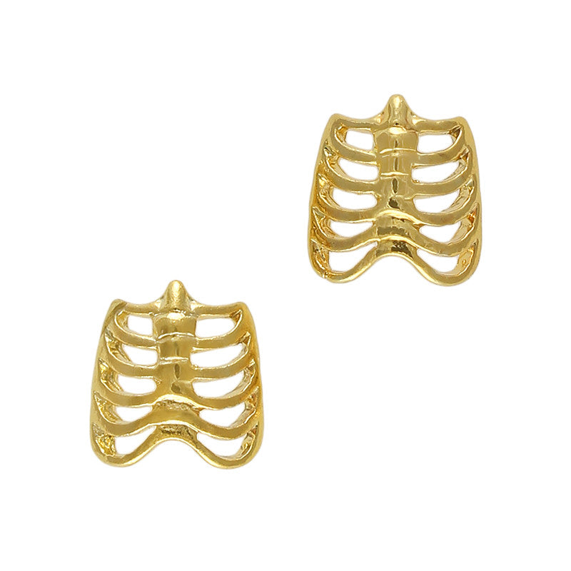 Rib Cage / Gold Rib Cage Halloween Nail Art Charm Jewelry 3D