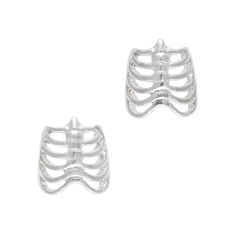 Rib Cage / Silver Cool Rib Cage Halloween Nail Art Charm Jewelry 3D