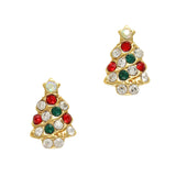 Bling Christmas Nail Art Crystal Holiday Tree / Gold