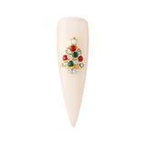 Crystal Holiday Tree / Gold Bling Christmas Nail Art