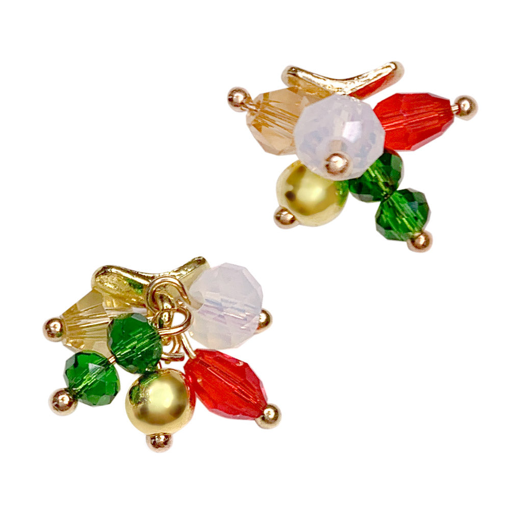 Pom Pom Gem Dangles / Festive Holiday Christmas Nail Charm Jewelry