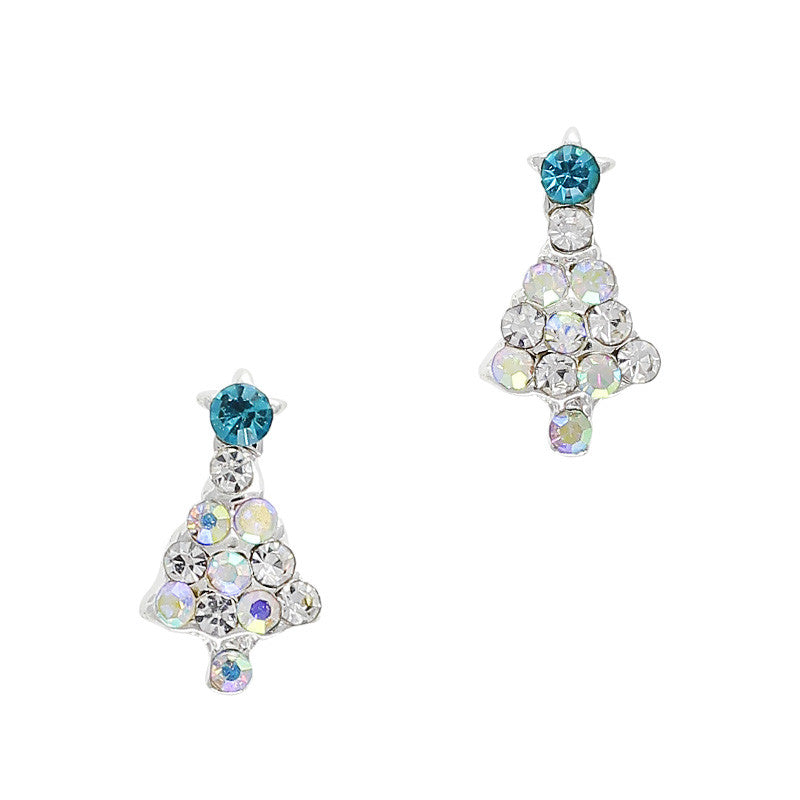 Snowy Holiday Tree / Silver Snowy Holiday Tree / Silver Christmas Nail Charm