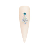 Snowy Holiday Tree / Silver Christmas Nail Charm