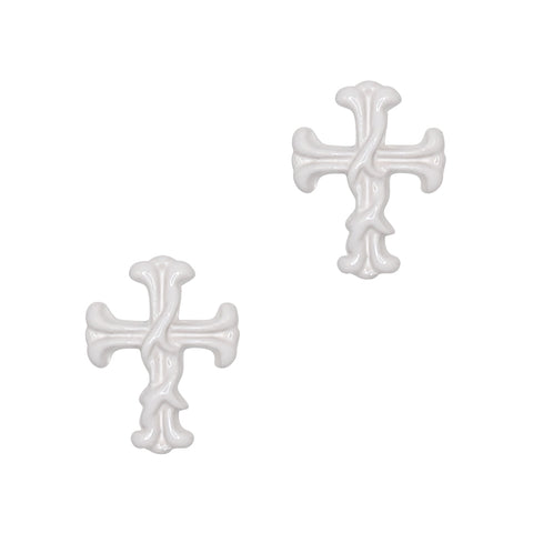 Halloween Nail Charm Thorn Cross / White