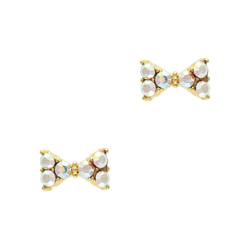 Simple Ribbon Swarovski Charm Gold AB Crystal