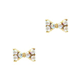 Simple Ribbon Swarovski Charm Gold AB Crystal