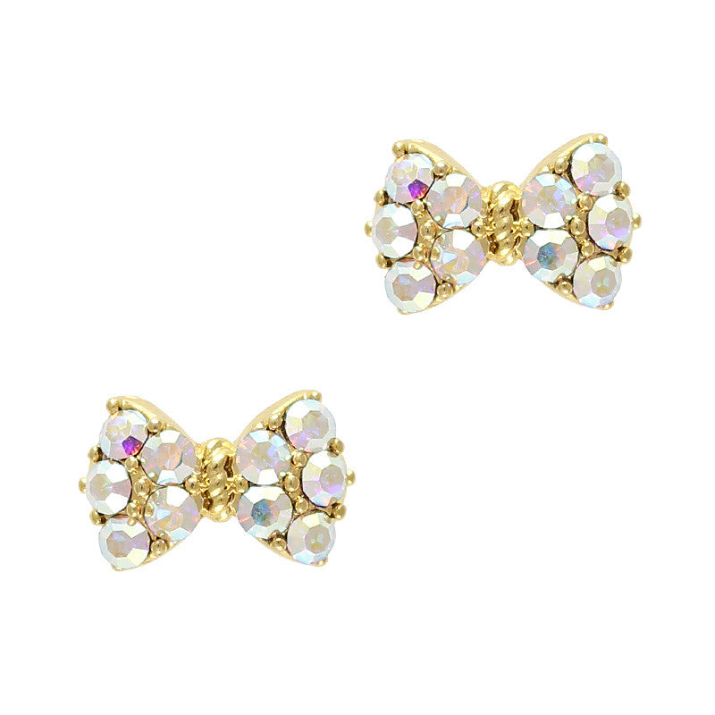 Princess Bow Swarovski Charm Gold AB Crystal